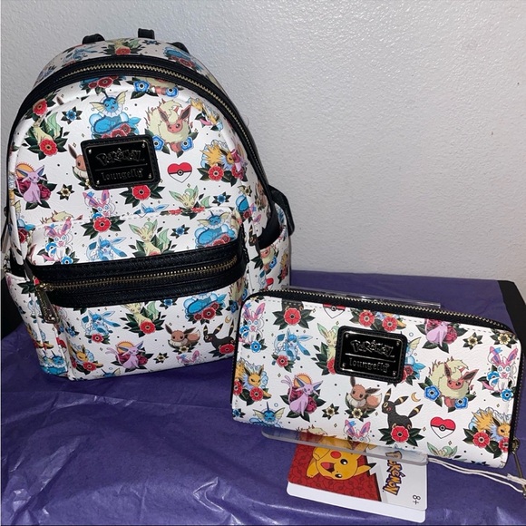 Loungefly Pokemon Eevee Evolutions Floral Traditional Tattoo Print Wallet main image 8
